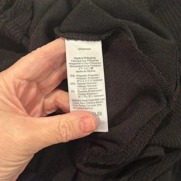 MADEWELL RIBBED MOCKNECK OPEN BACK CROPPED TOP LONG SLEEVES RUCHED TIE DETAIL - Picture 9 of 9